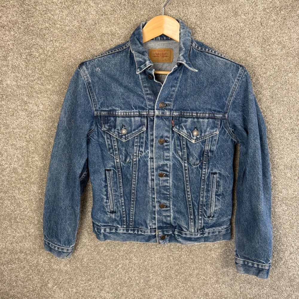 Vintage Levis 70506-0216 Denim Trucker Jacket Made in USA Blue Mens 38R - Picture 2 of 9
